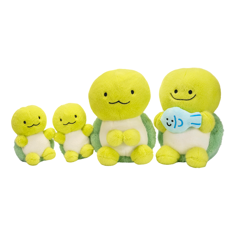 A set of large, medium and small-sized turtle plush toys