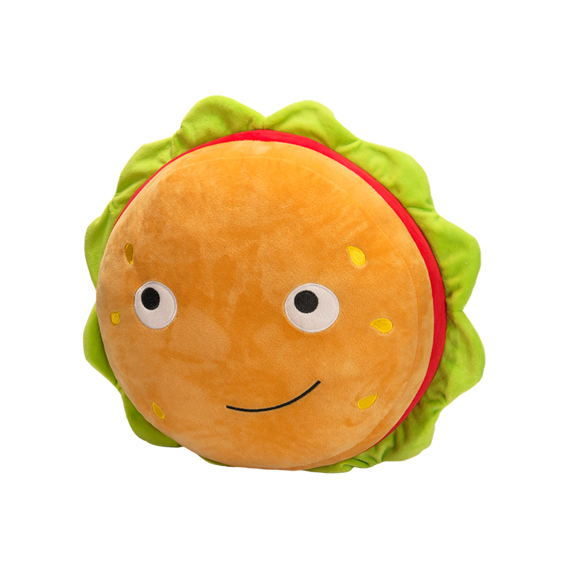 Creative Smiley Hamburger Plush Pillow